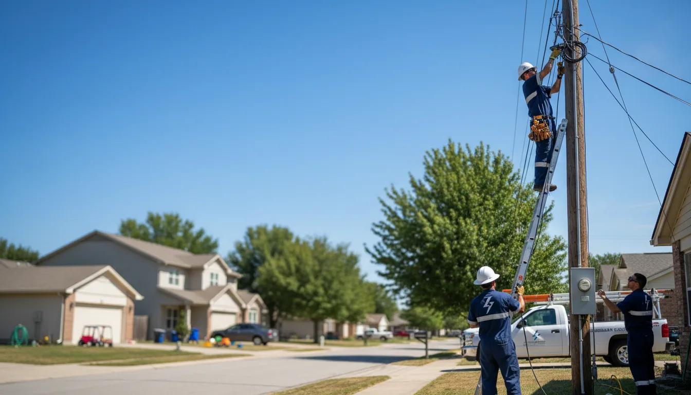 Residential electrician providing installation services in Guy, TX